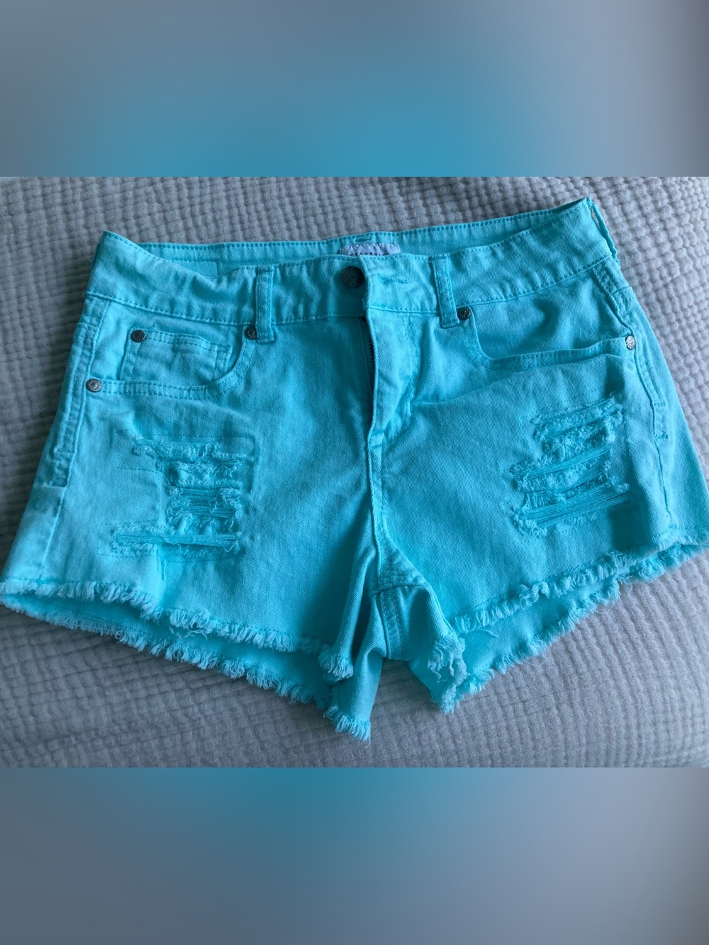 NWOT Celebrity Pink Turquoise Ripped Denim Shorts